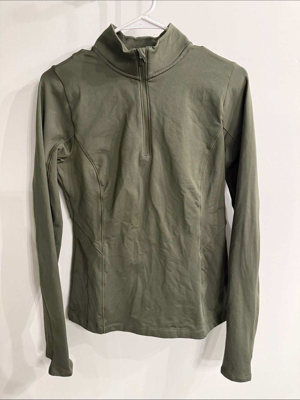 CALIA by Carrie Underwood warm Olive Green Half-Zip Turtleneck Sweater